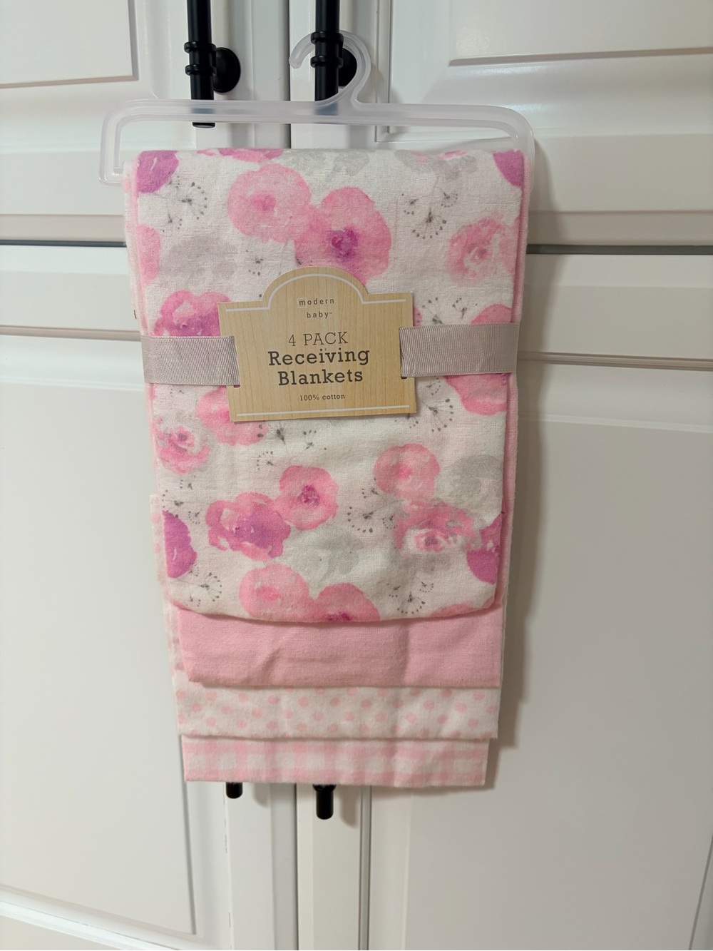 Baby girl receiving blankets